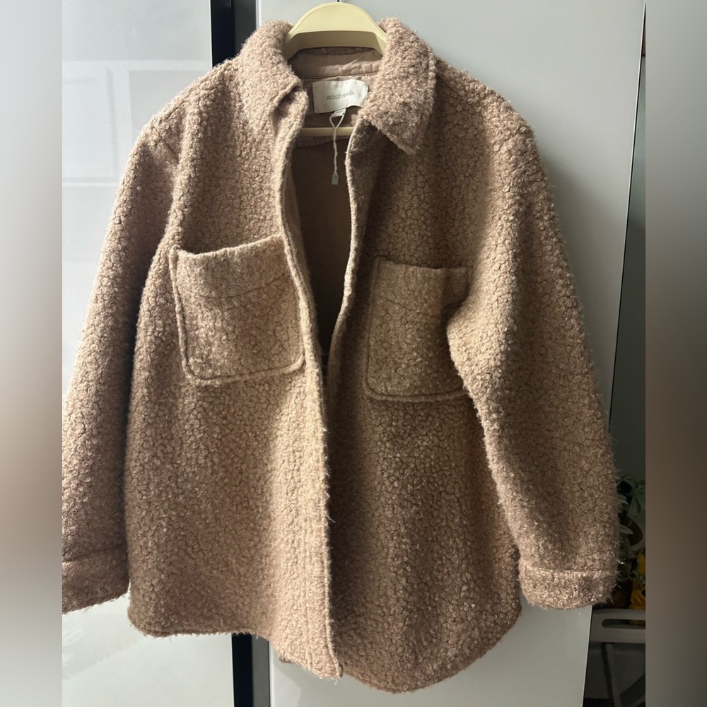 Ecothreads,Women's Tan Boucle swirl shacket